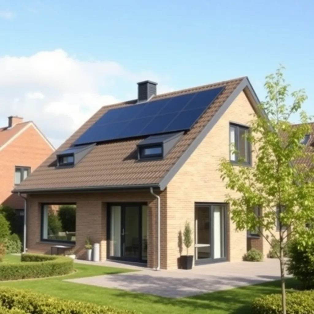 Nederlandse woning met zonnepanelen op het dak