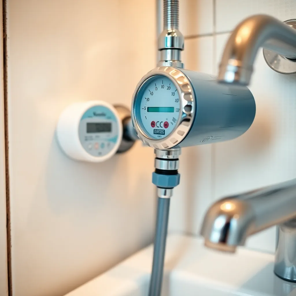 Watermeter en kraan met waterbesparende apparaten